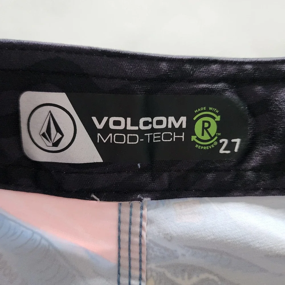 VOLCOM Drewtoonz Oahu‎ North Board Shorts all over beach print size 27